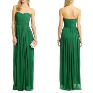 Badgley Mischka Strapless Emerald Gown, Sz 4